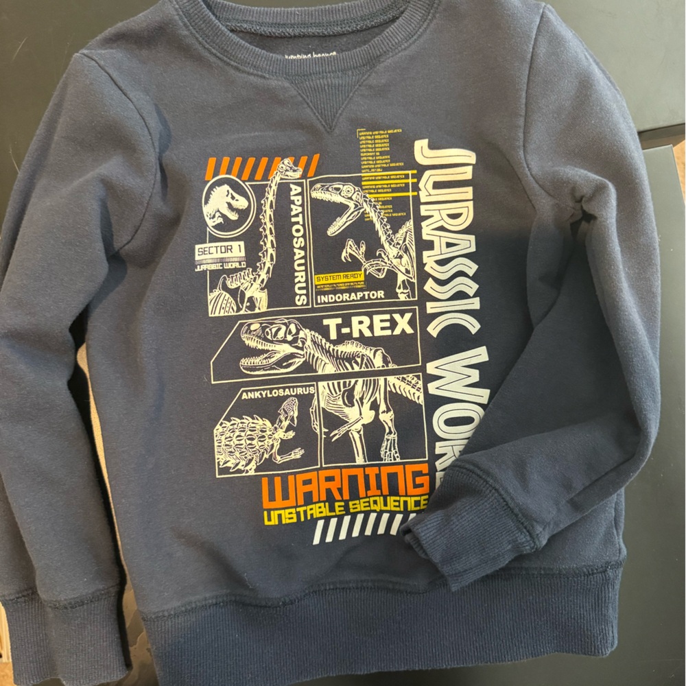 Jumping Beans Navy Dinosaur Graphic Crewneck